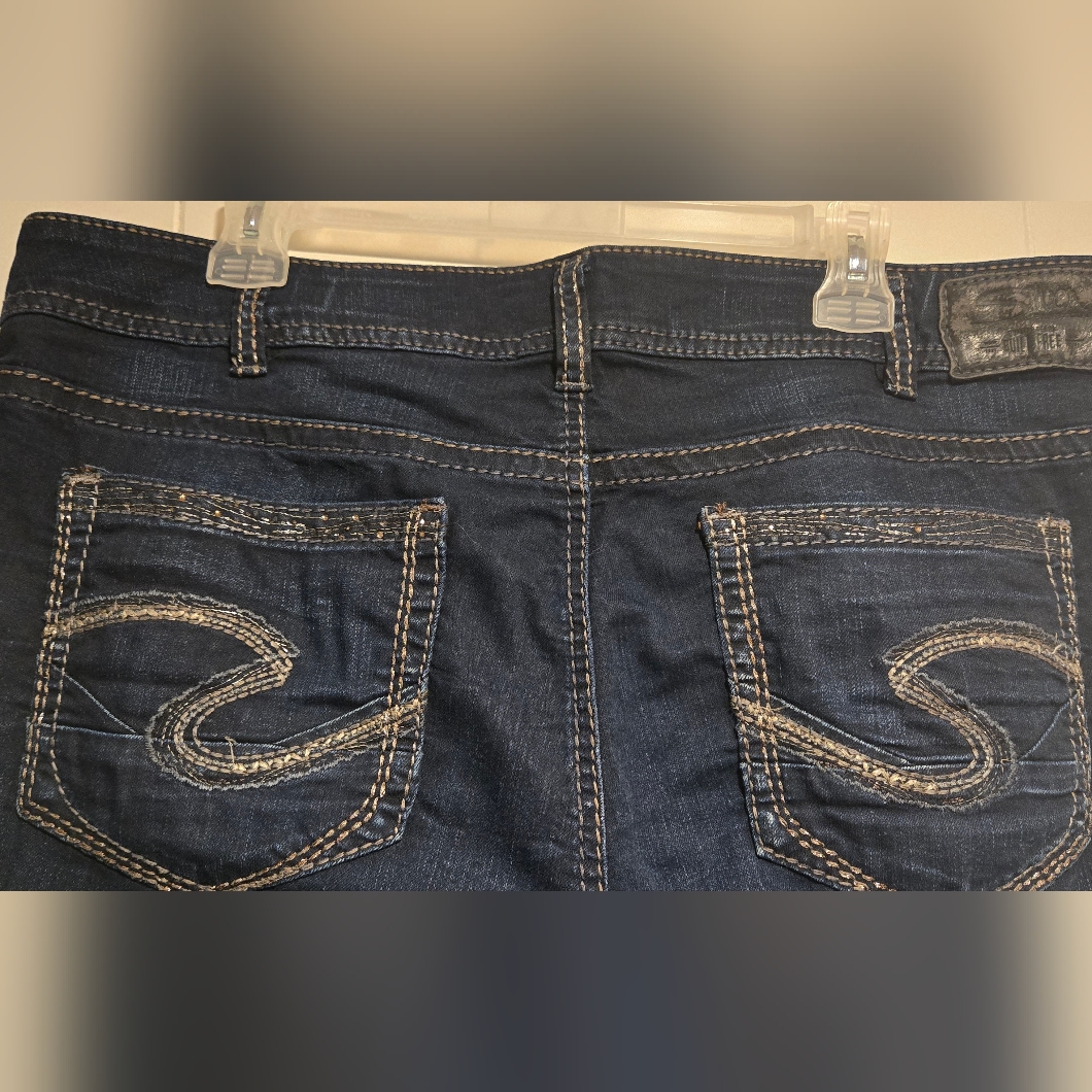 Silver Dark Blue Women's Boot Cut Jeans
